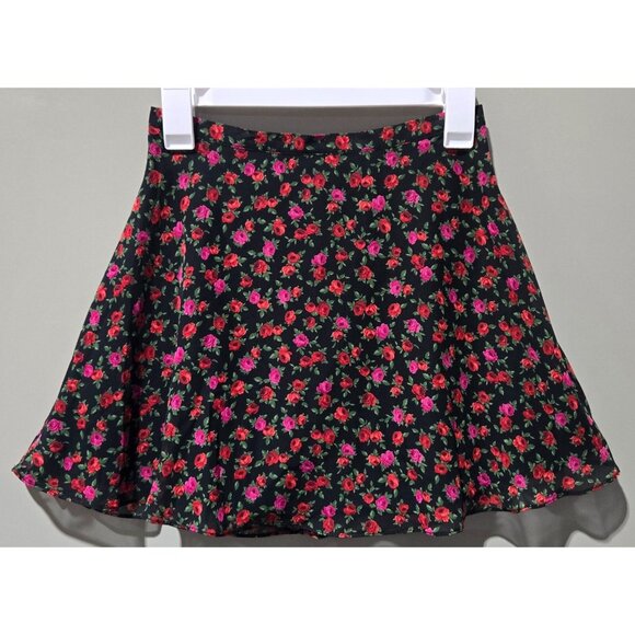 art class Other - Art Class Black & Red Rose Print Sheer Chiffon & Lined Skirt -- Size Large 10/12